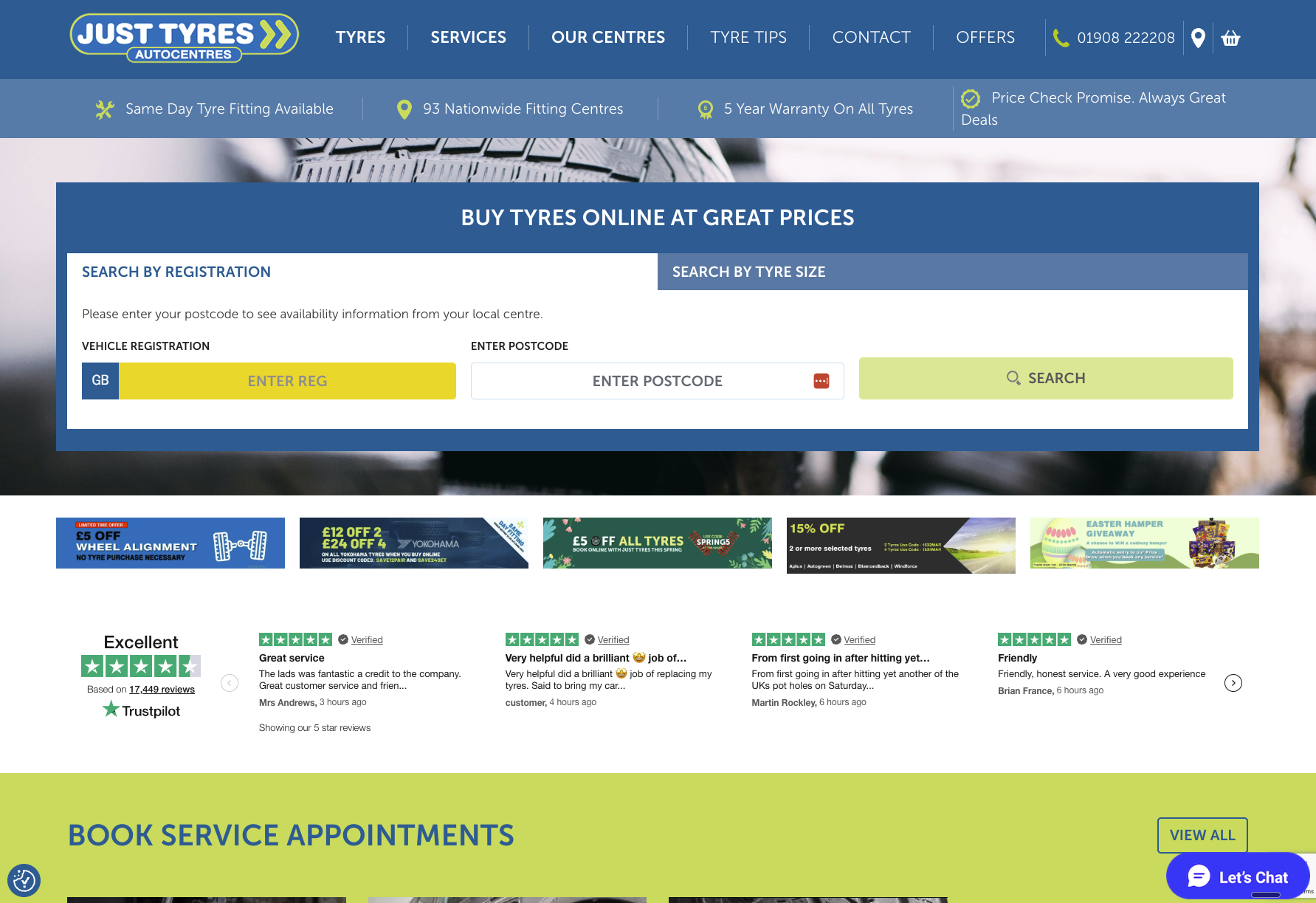 Just Tyres website